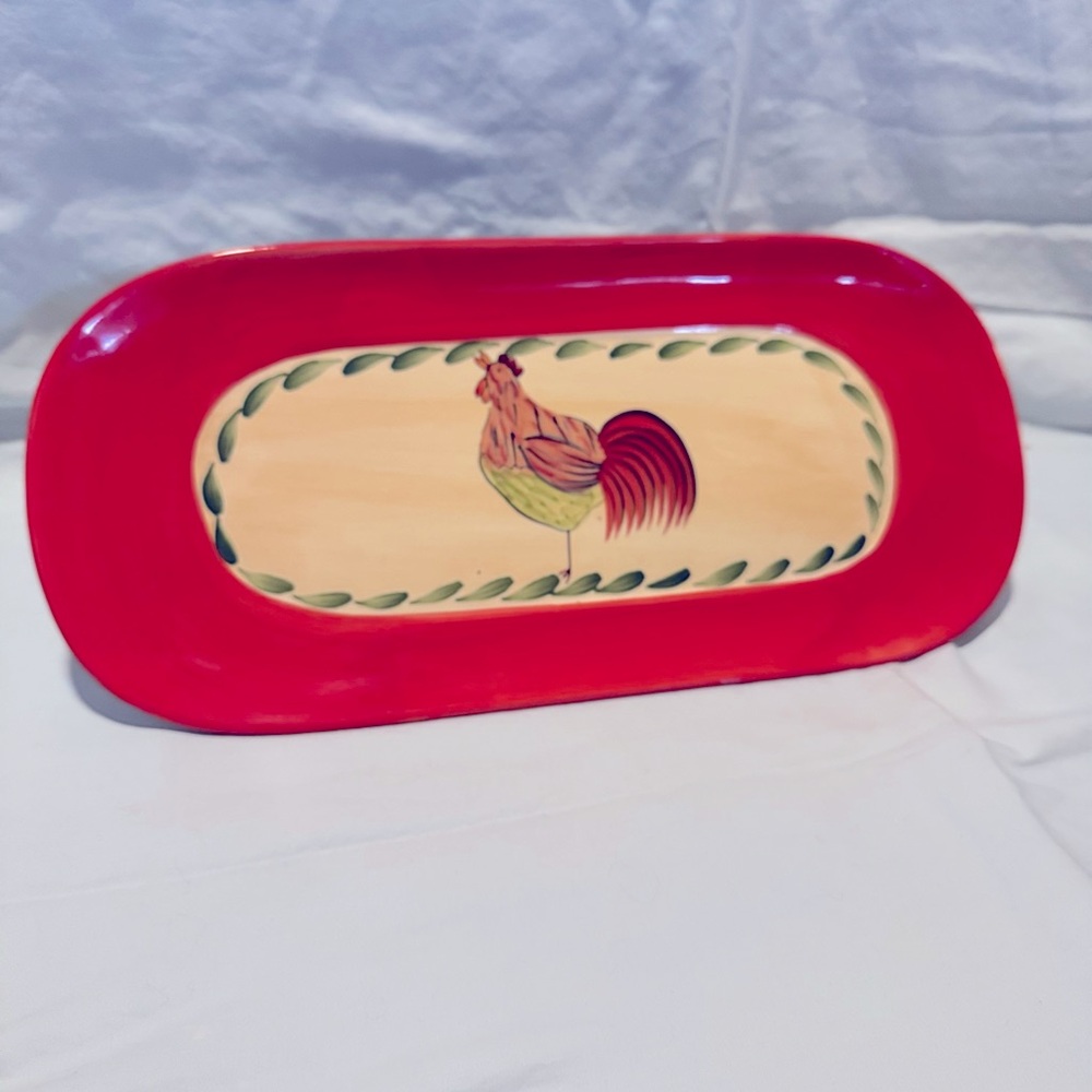 Hand painted Farmhouse Rooster Plate/Platter